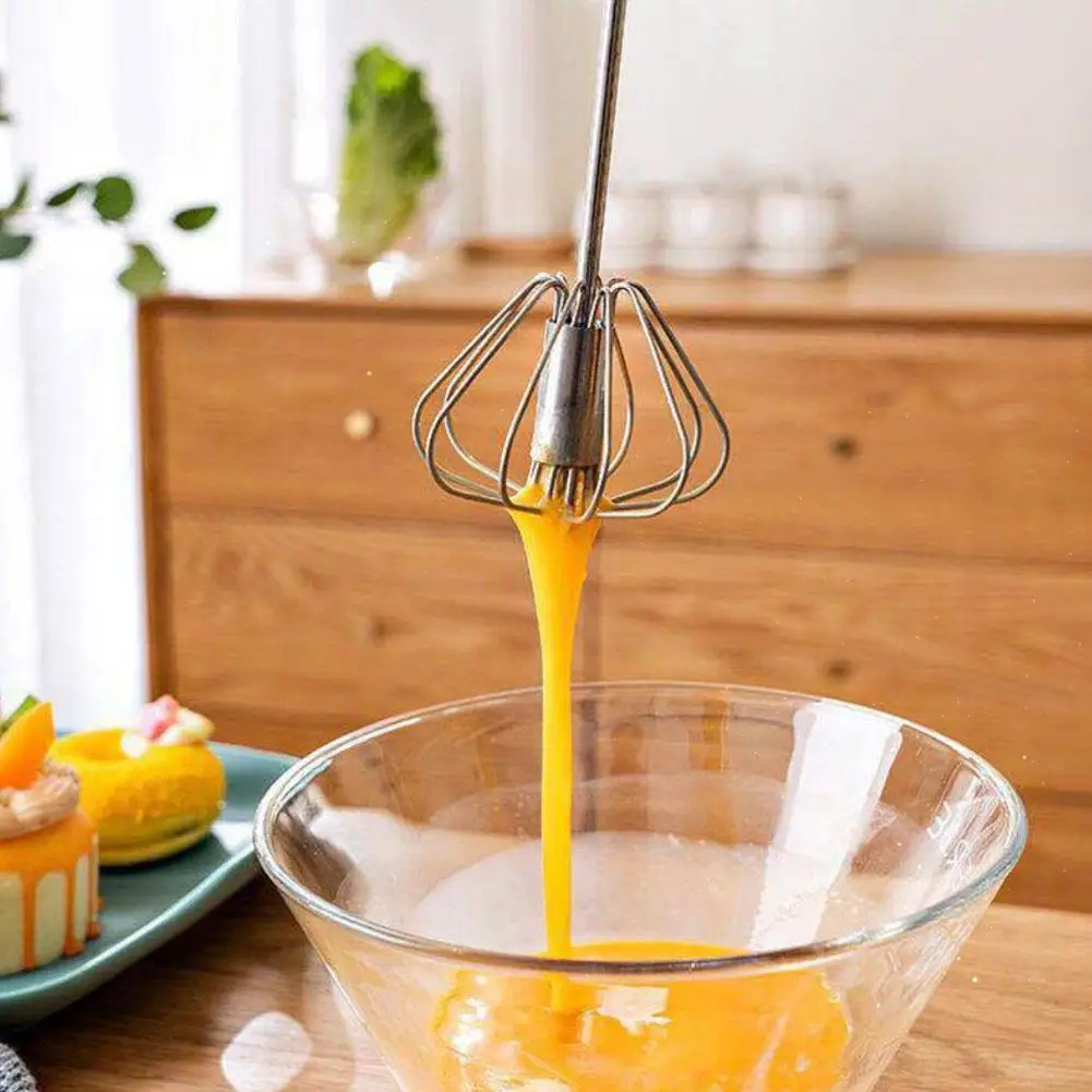 1PC Steel Easy Beater Foamer Rotate Hand Push Whisk Mixer Egg Cream Stirrer Sauce Shaker Cake Blender Kitchen Tools | Дом и сад