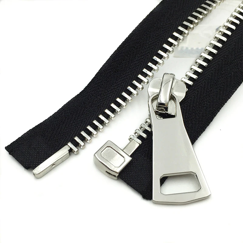 teeth silver 1 шт. Open-End Металлические молнии Eco-friendly10#70 см черная застёжка-молния для шитья пухового пальто одежда на молнии вспомогательные инструменты для шитья - Цвет: teeth silver