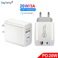 bayserry usb type c harger quick charge qc 3 0 20w fast charging mobile phone adapter for iphone 12 11 pro huawei p30 samsung
