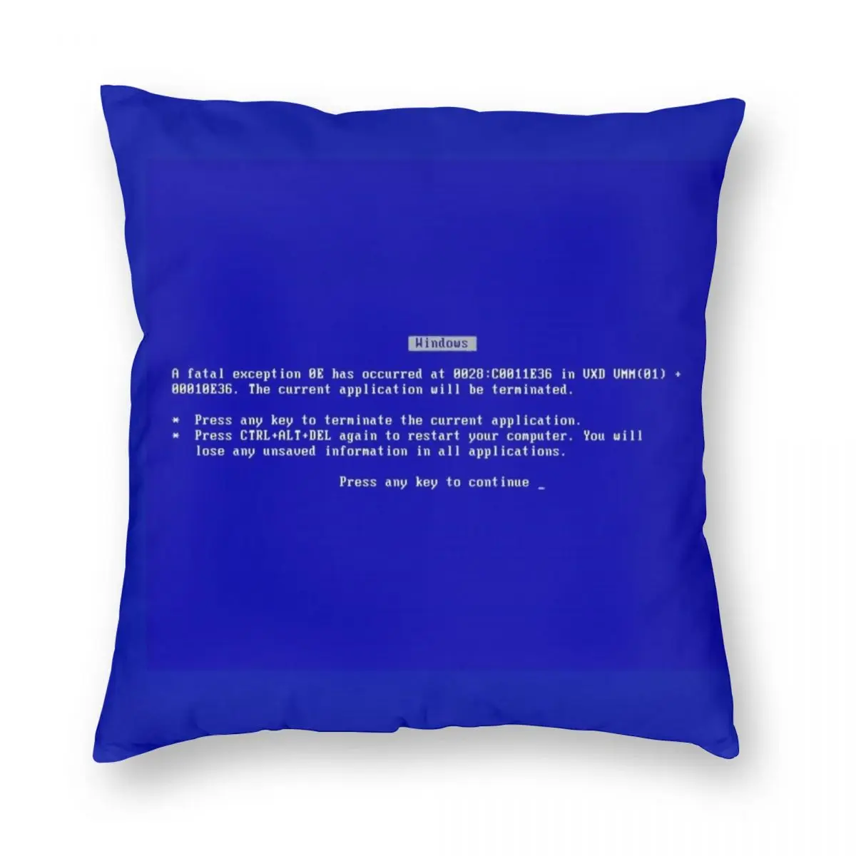 

BSOD Windows Crash Pillowcase Polyester Linen Velvet Creative Zip Decor Sofa Seater Cushion Cover