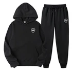 Брендовый мужской повседневный комплект с капюшоном, модная одежда на осень и зиму, уличные спортивные мужские комплекты, флисовая спортивная одежда из полиэстера