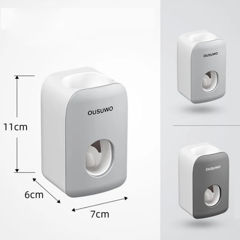 ABS Automatic Toothpaste Dispenser Squeezer Wall Mount Holder Toothbrush Rack Bathroom Accessories | Обустройство дома
