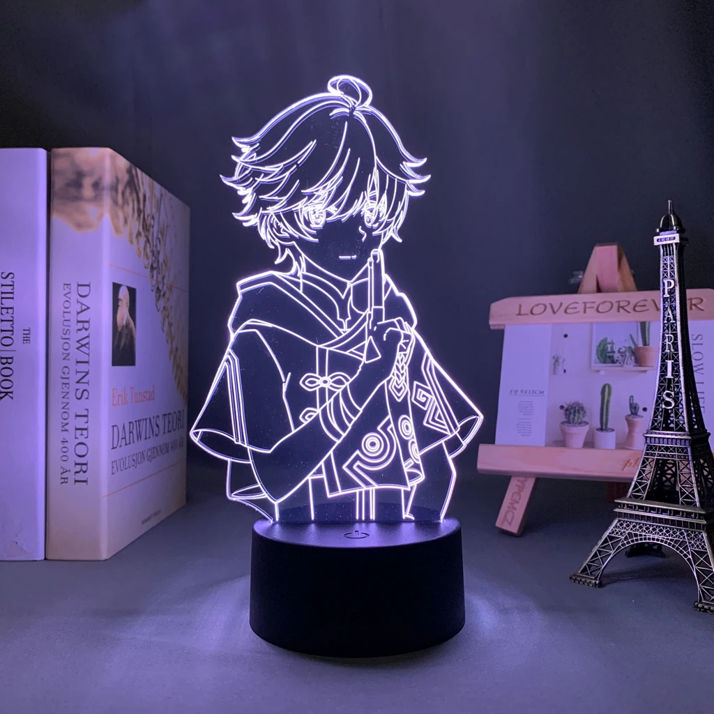 

Game Led Night Light Genshin Impact Chongyun Figure for Room Decor Kids Birthday Gift Genshin Impact Table Led Lamp