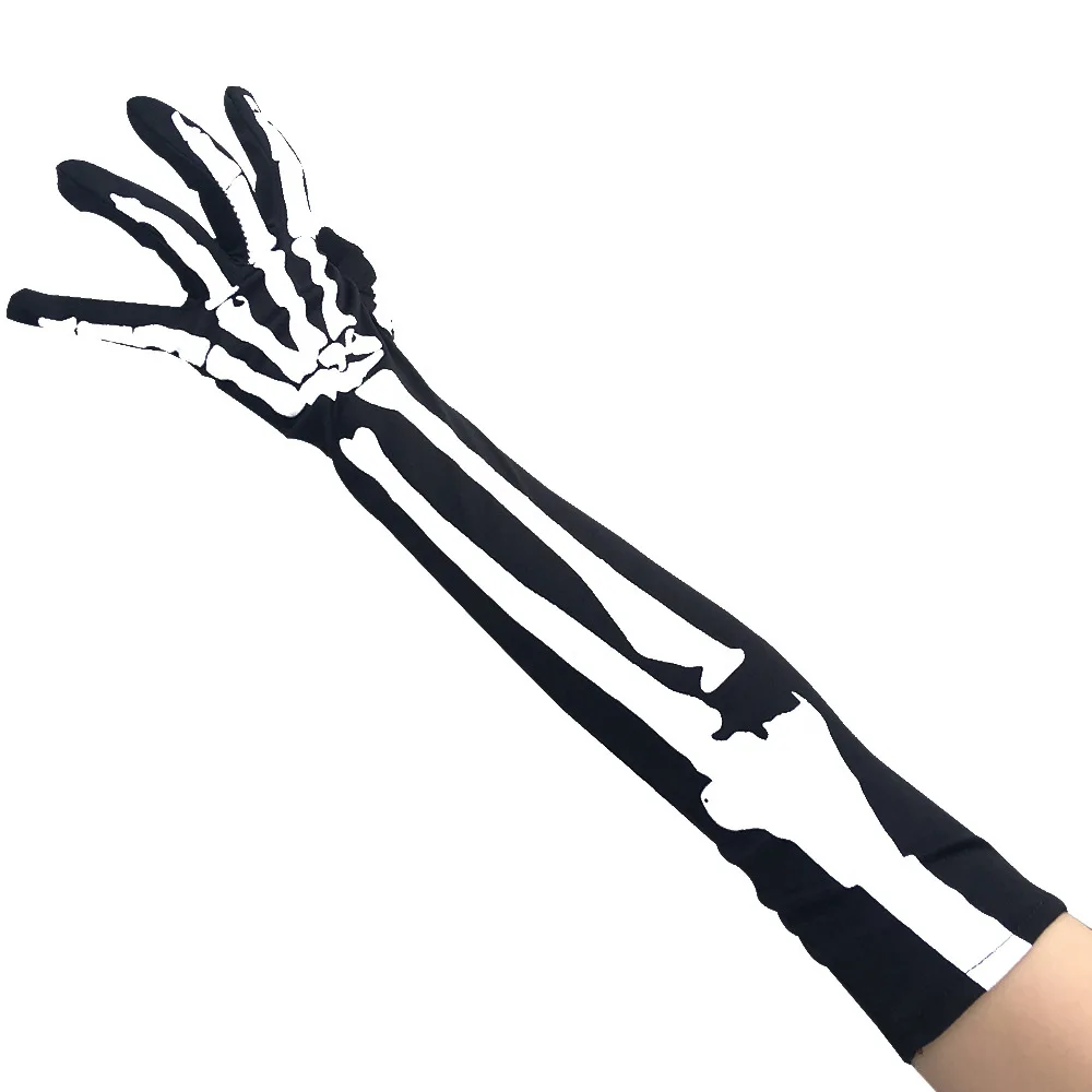 Хэллоуин скелет перчатки длинные перчатки в виде рук привидения перчатки показать реквизит перчатки с костями перчатки