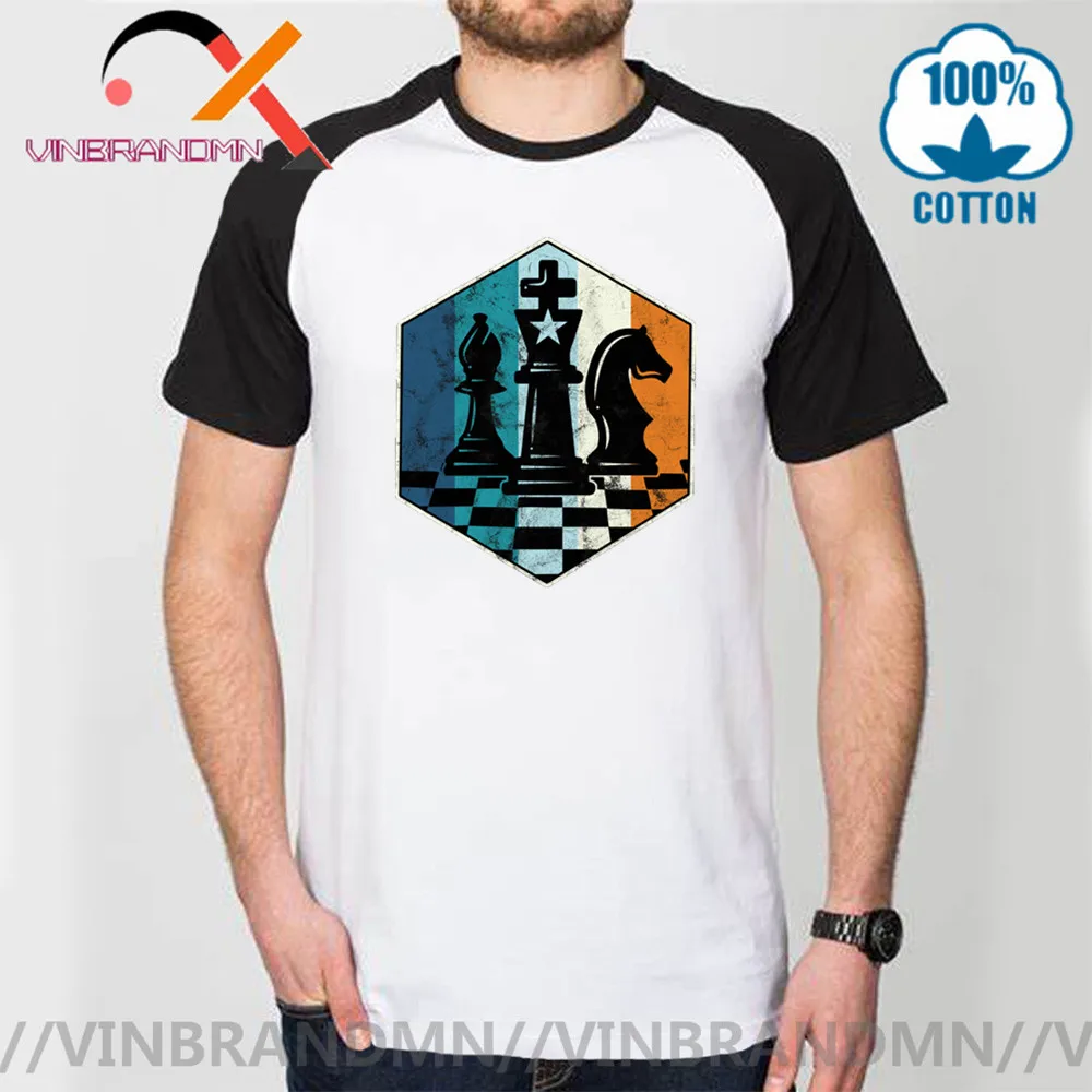 Camiseta шахматная ретро футболка Мужская винтажная для шахматных игр потертая 2020