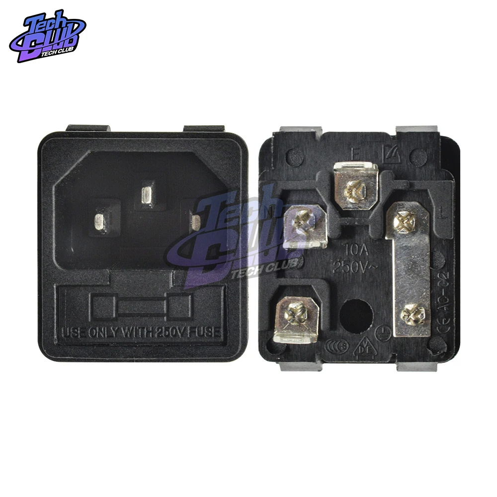 1 шт. 10A 250VAC 4 Pin IEC320 C14 входной разъем AC Мощность гнездо кулисный переключатель