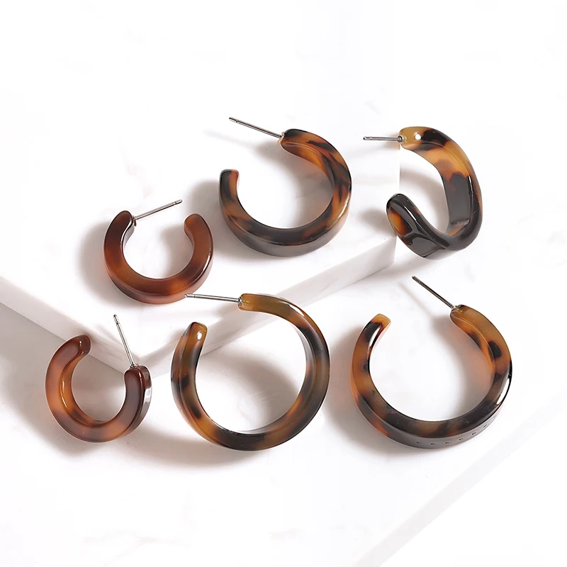 2019 трендовые леопардовые серьги женские Черепаховые круглые Boho акриловые для