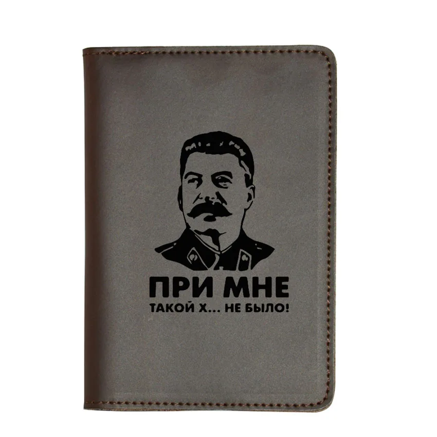 brown wallet Не было такого дерьма со мной, лидер в Европе, Обложка для паспорта, простые визитницы, Выгравированные буквы, кошелек для паспорта - Цвет: brown wallet