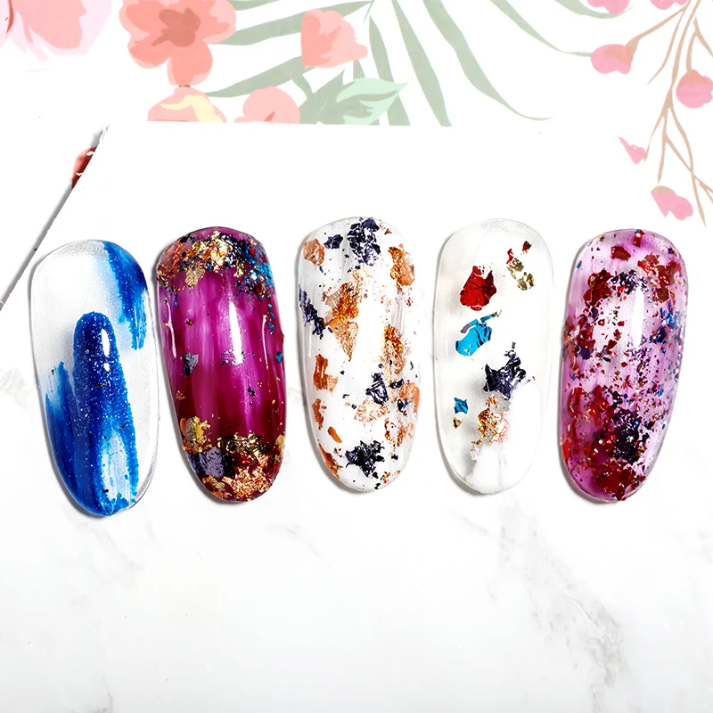 Variegated Copper Foil Fragments Imitation Gold Leaf Flakes for Nail Decoration Manicure Gilding Art | Дом и сад