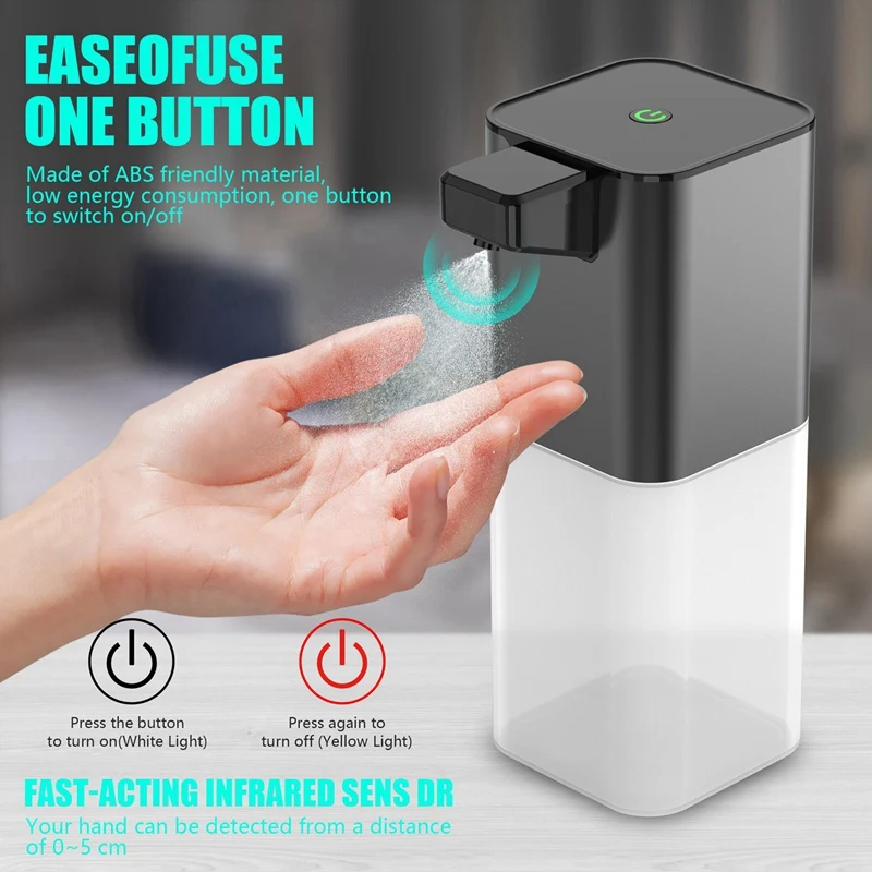 

Dispenser Pressless Spray Machine Sensor Press Soap Dispenser 350Ml USB Soap Dispenser for Home