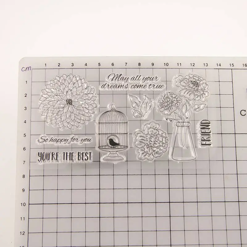 Цветков хризантемы прозрачный силиконовый штамп/печать для DIY Скрапбукинг/фото