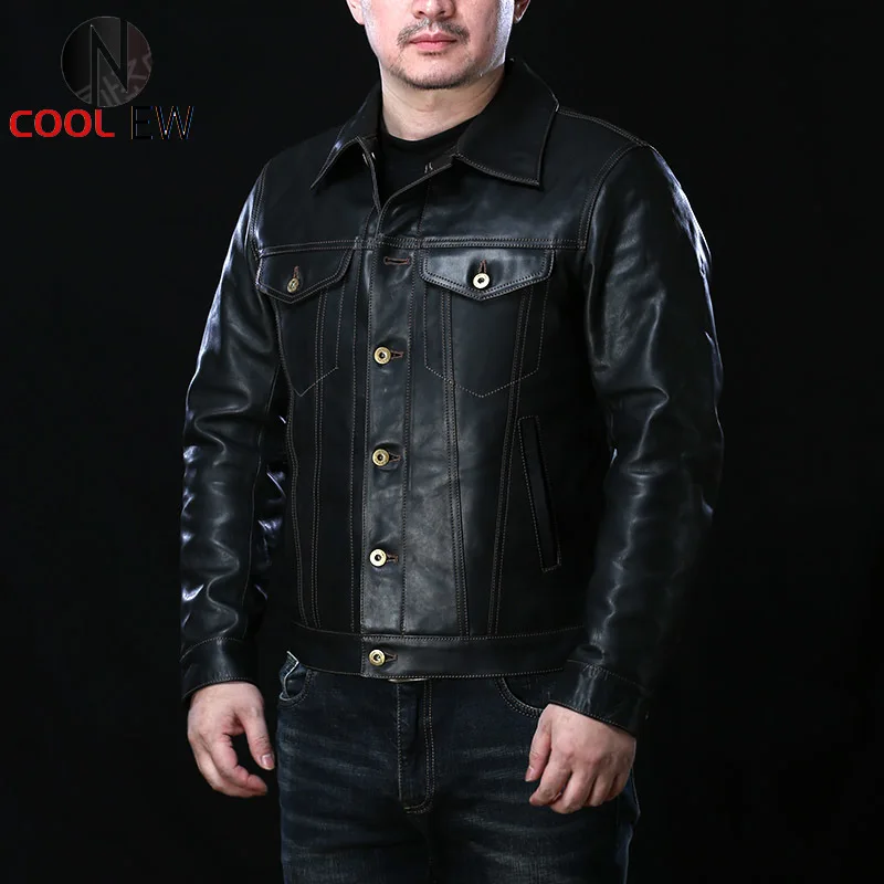 

2012557 Red Tornado Read Description! Asian Size Super Quality Genuine Horse Leather 85% Wool Lining Horsehide Stylish Jacket