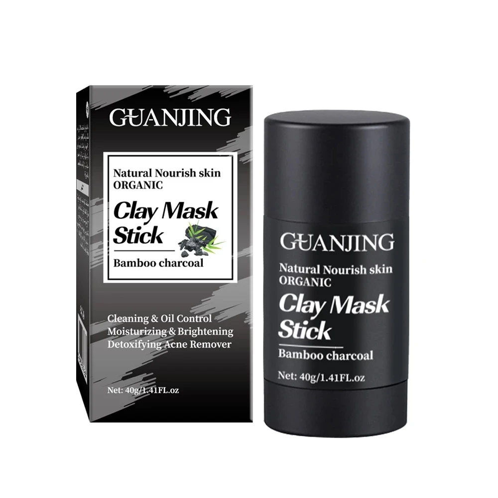 

40g Nourish Skin Organic Clay Mask Stick Bamboo Charcoal Green Tea Oil Control Moisturizing Brightening Detoxifying Acne Remover