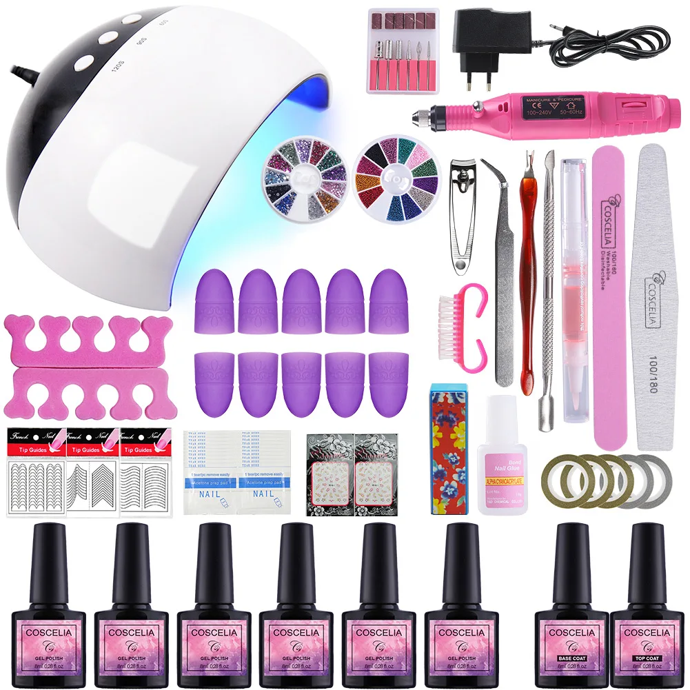 Choose 6 colors Набор для ногтей УФ светодиодный светильник Сушилка с выбирайте 6/10/12 Цветов Гель-лак для ногтей комплект био-Гели Soak Off маникюр сверлильный станок набор инструментов для ногтей - Цвет: Choose 6 colors
