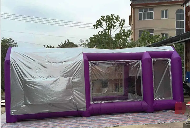 Purple with Silver Дизайн Портативный надувная покрасочная Палатка используется надувная аэрозольная камера на продажу, Надувные Автомобили распыления окрашенный тент парковка - Цвет: Purple with Silver