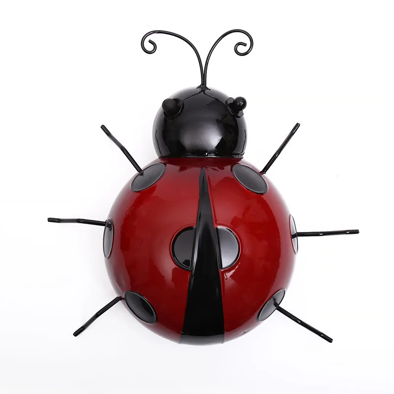 

Mini Ladybug Insect Ornament Wall Hanging Landscape Garden Decor Metal Crafts DIY Little Garden Animal Decorations Toy Figures