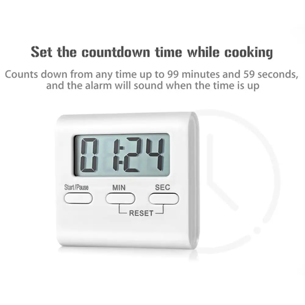 lcd digital screen countdown timer magnetic cooking stopwatch alarm with stand kitchen timer practical cooking alarm clock free global shipping