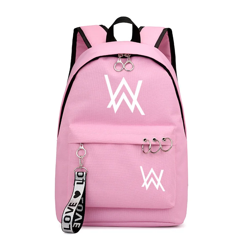 

Рюкзак для колледжа Alan Walker с модным рисунком, школьный ранец с лентой для девочек