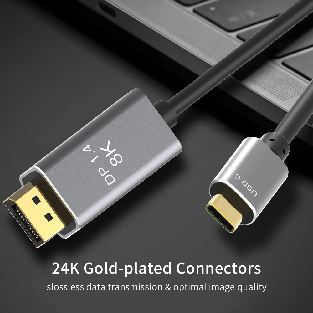 Кабель Thunderbolt 3 USB C DP1.4 type-c для отображения порта 1 4 8K 30hz 4K 144HZ ПВХ кабель из