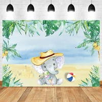 yeele background photography elephant summer tropical sea beach baby shower birthday party backdrop photographic photo studio