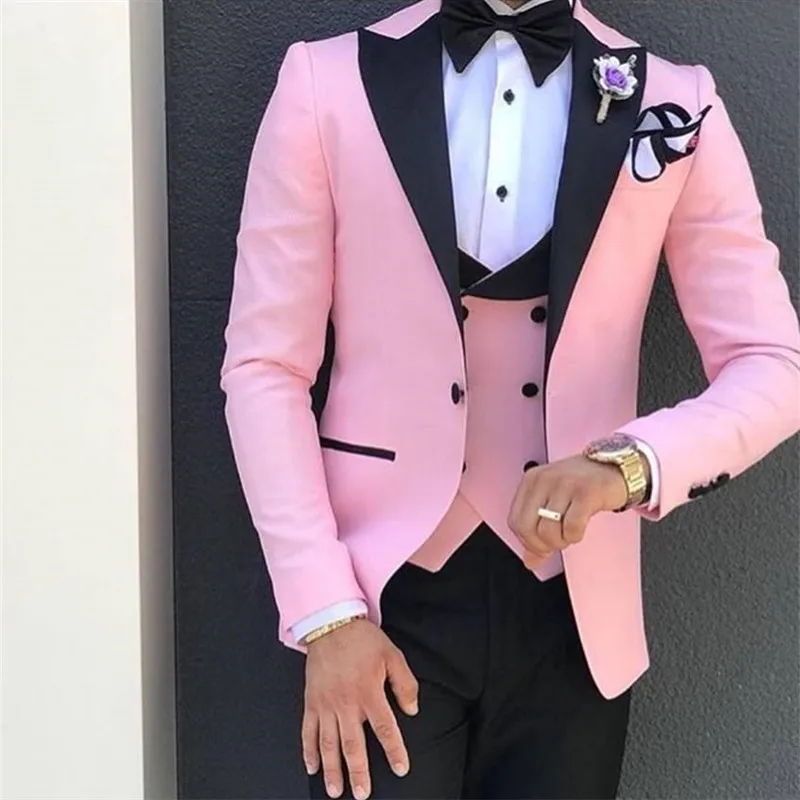 26 Style and color Мужские костюмы(пиджак+ брюки+ жилет) новейший дизайн пальто серый с узором в Горошек Приталенный деловой Блейзер классический смокинг для свадьбы жениха - Цвет: 26 Style and color