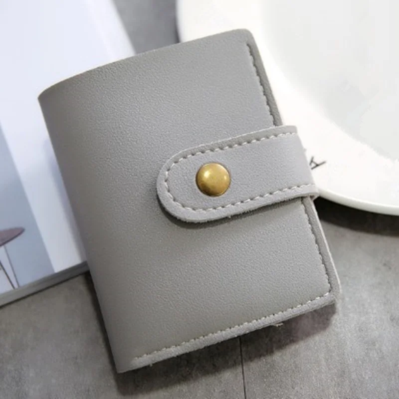 light grey Модные женские бумажники ярких цветов, короткие кожаные бумажники в горошек на молнии, маленький кошелек, сумочка с отделением для карт для девушек и женщин - Цвет: light grey