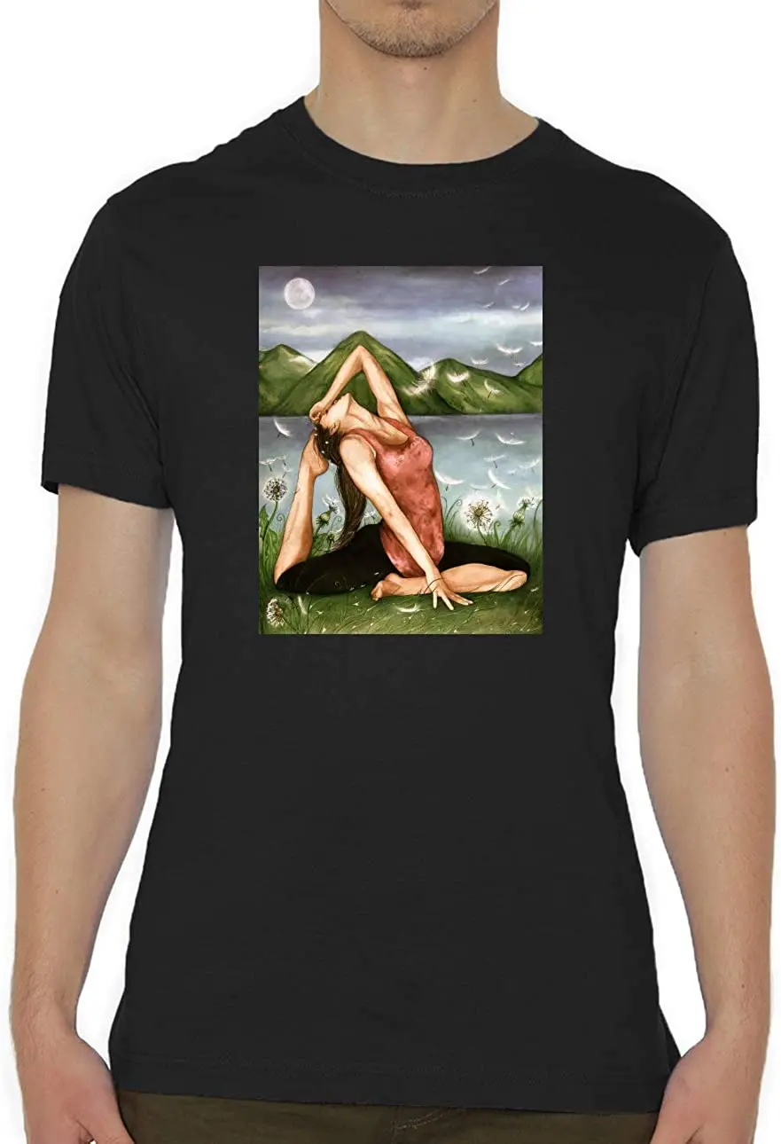 

Pose Painted Artwork Girl in Nature Crew Neck Men's T-Shirt New Tee Summer 2020 Pure Cotton Breathable Short Sleeve Tshirt