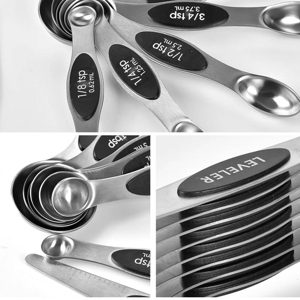 

8Pcs Measuring Spoon Set Stainless Steel Measuring Tools Kitchen Gadgets And Accessories Teaspoon Cooking Baking Accessories