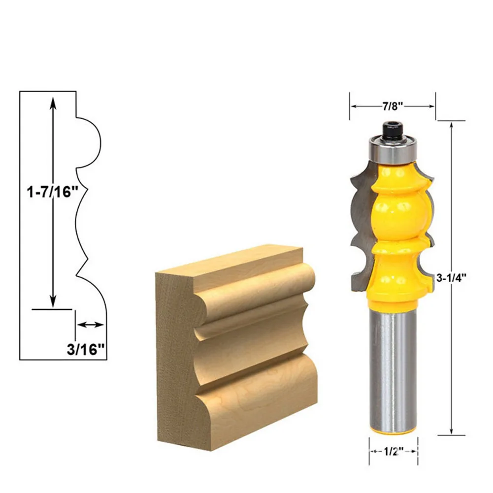 

5pcs Handdrail Router Bit Anti-Kickback Design5 Optional Sizes For Hand-making
