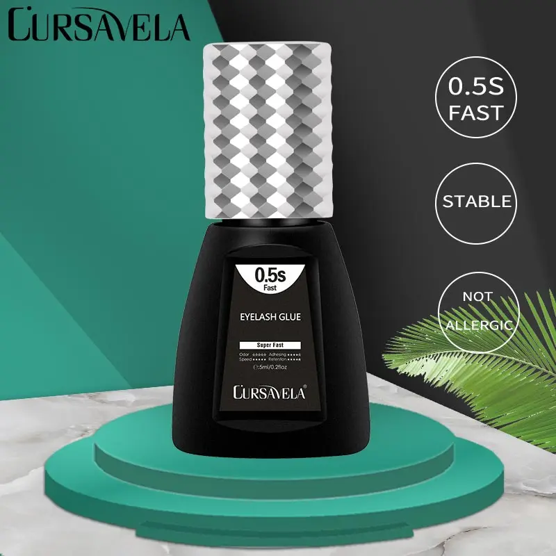 

Быстросохнущий черный клей Cursavela удлинитель ресниц, предотвращает аллергию, стойкий, сильный, 5 мл, низкий запах, быстрое клеевое средство