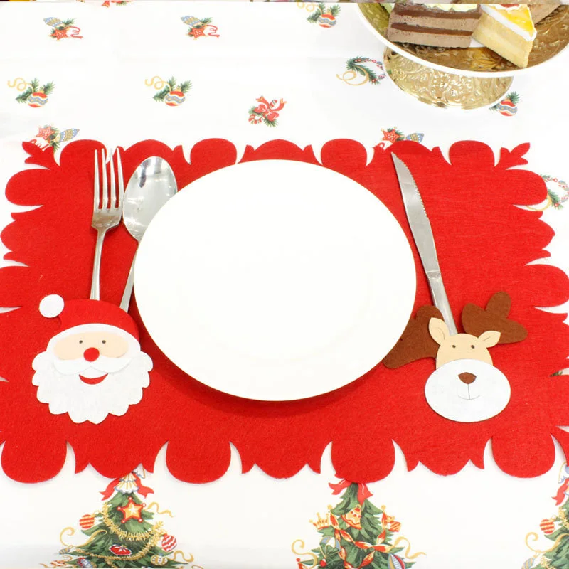 Рождественские столовые коврики коврик с ножом чехол для вилок рождественские
