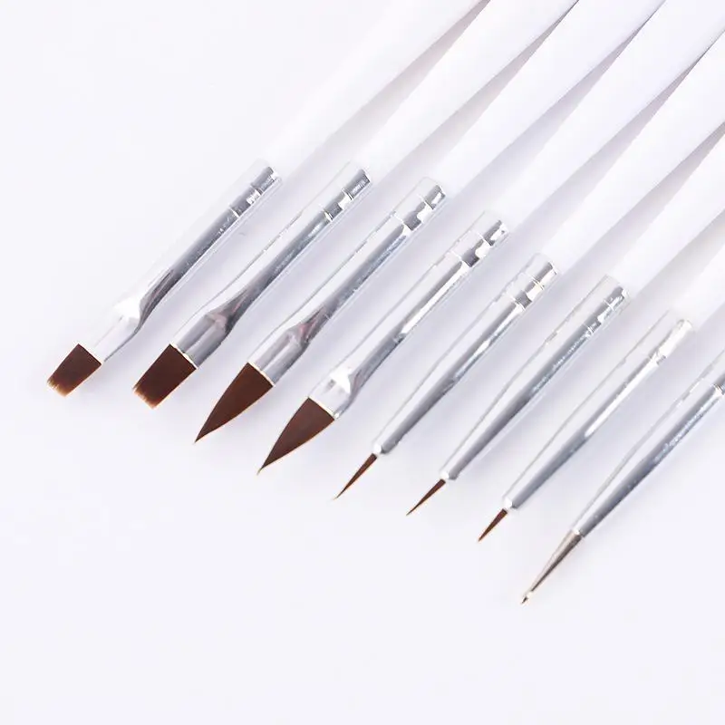 

8Pcs Nail Art Brush Design Tip Painting Drawing Carving Dotting Pen Builder FlatFan Liner Acrylic Gel UV Polish Tool Manicure