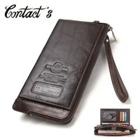 2022 men wallet clutch genuine leather brand rfid wallet male organizer cell phone clutch bag long coin purse free engrave
