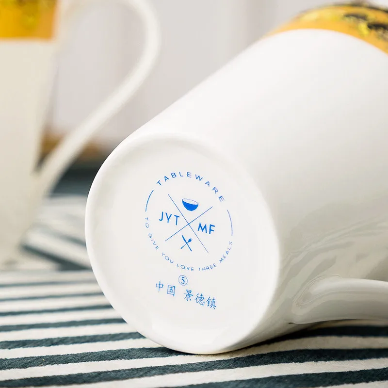 

Mufeng European Bone China Cup Family English Coffee Cup Large Capacity Mug Water Cup Ceramic Cup Breakfast Cup