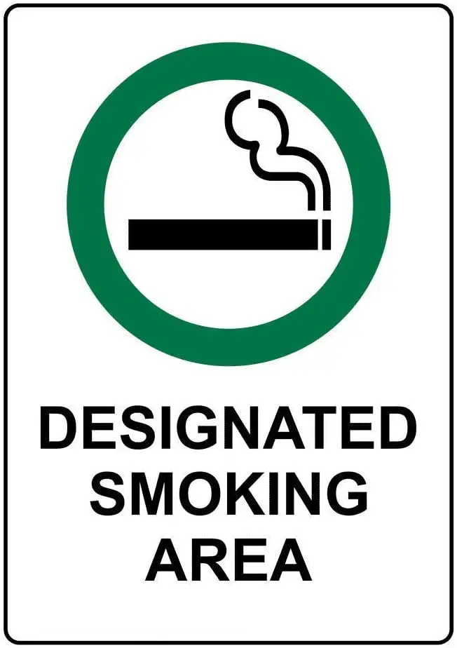 

Lplpol Designated Smoking Area Sign Garage Decor Safety Sign Caution Warning Sign Tin Metal Decor Sign 10" x 14"