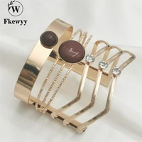 fkewyy gothic bracelets for women fashion accessories designer luxury jewelry gold plated red gem cuff bracelet geometry jewelry