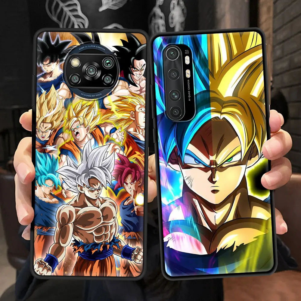 case for xiaomi mi poco x3 nfc 10t pro 5g m3 note 10 lite 9t 11 black luxury printing soft phone cover son gokus d dragon ball free global shipping