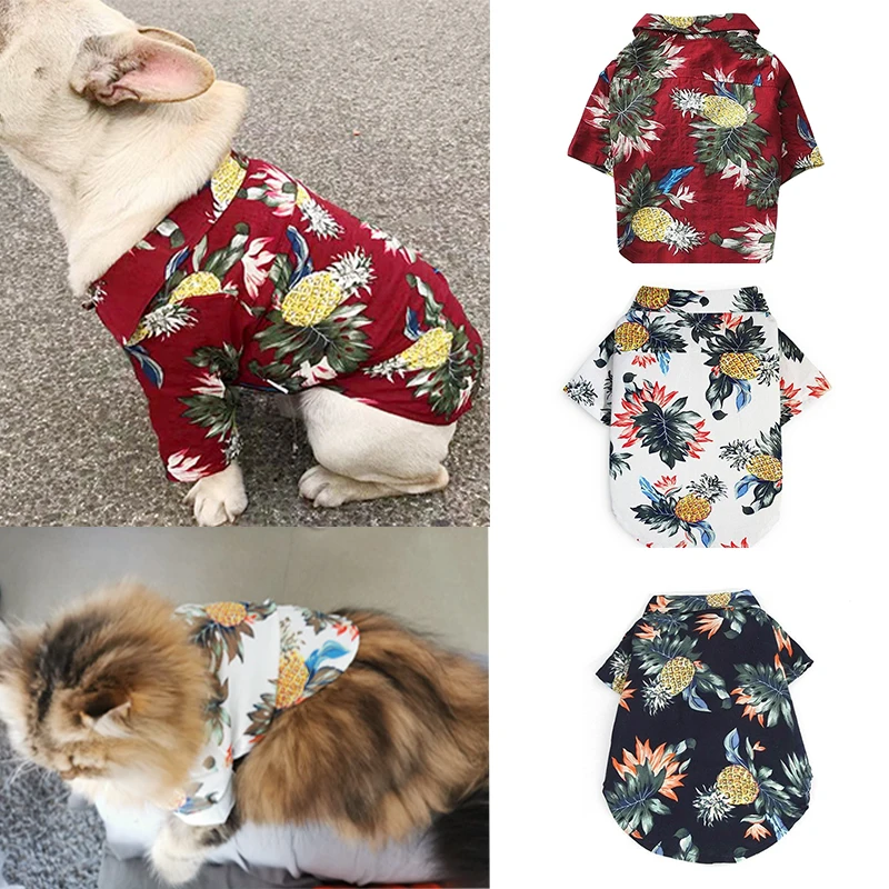 Летние пляжные рубашки для маленьких собак и кошек одежда жилет чихуахуа