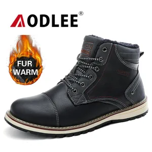 Мужская зимняя обувь; уличные плюшевые меховые теплые зимние ботинки martin для мужчин; модные удобные водонепроницаемые ботинки для отдыха; botas hombre AODLEE