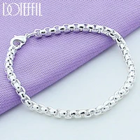 doteffil 925 sterling silver round box chain bracelet for women fashion charm wedding engagement party jewelry
