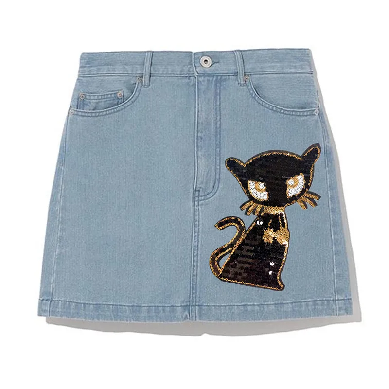 Патчи для одежды с блестками и котом 22 см|iron on patches|iron ongirl patch |