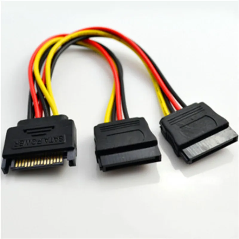 1 шт. Новый 15-контактный Y-разветвитель SATA Power Кабель-адаптер штырь-гнездо для