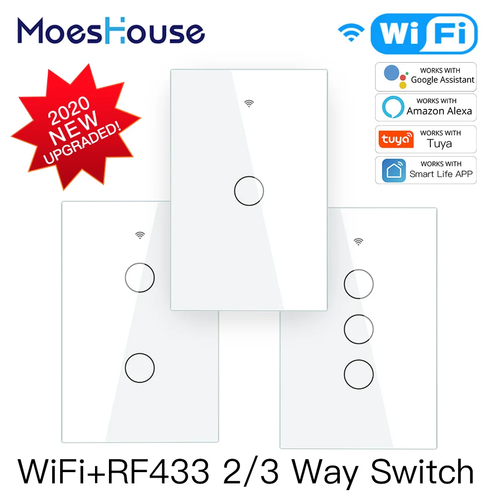 Умный переключатель для стеклянных панелей приложение Smart Life/Tuya