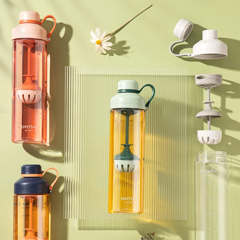 

Portable Creative Tea Water Bottle with Infuser Bpa Free Tritan Plastic Brand Hiking Sports Outdoor Travel Drinking Bottled
