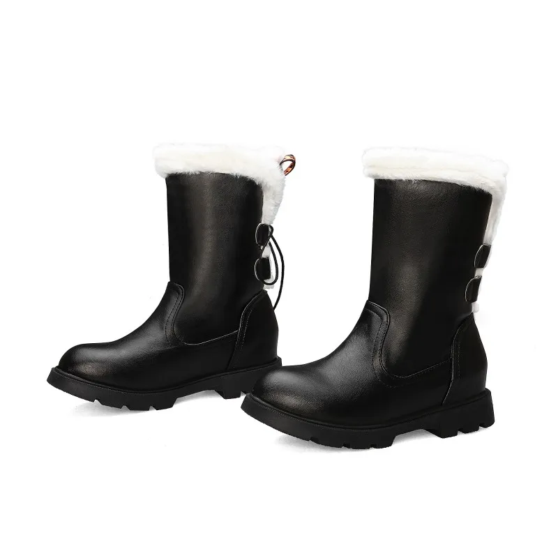 Большие модные плюшевые ботинки со шнуровкой простые и пушистые короткие