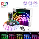 Светодиодная лента RGB 5050, 15 м, управление через приложение, изменение цвета, светодиодные светильник вые полосы с радиоуправлением для комнат вечерние,