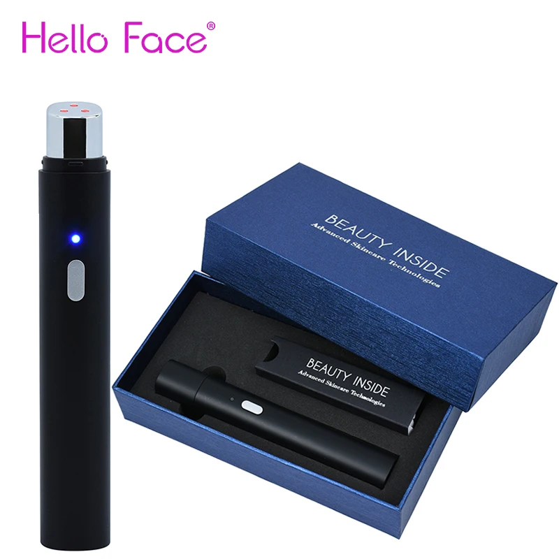 Ручка для удаления морщин глаз Массажер ухода за глазами с красным светильник