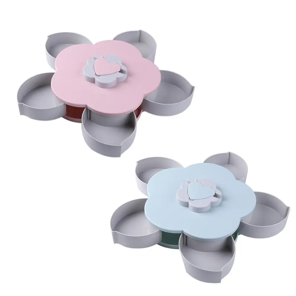 Вращающаяся Тарелка для закусок еда конфеты из ореха коробка хранения с