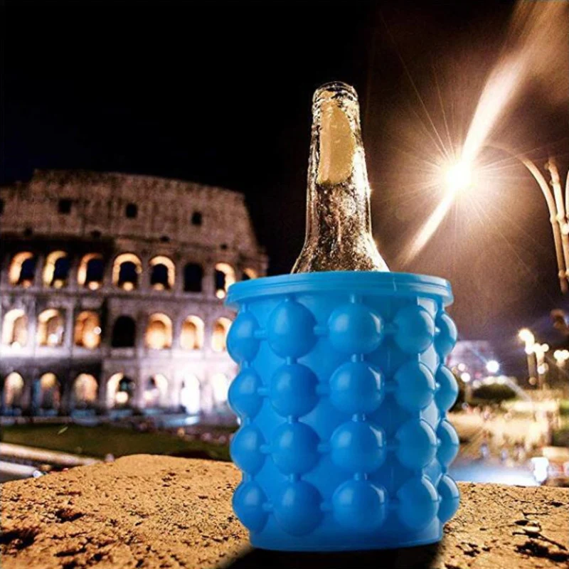 Силиконовое ведро для льда 2 в 1 форма лоток коробка вина напитков фруктов