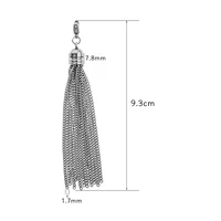 1pc fashion tassel dangle silver stainless steel tassel chains diy findings fit for drop earrings necklace keychain handbag